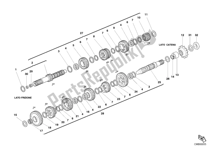 Tutte le parti per il Riduttore del Ducati Superbike 749 R 2004